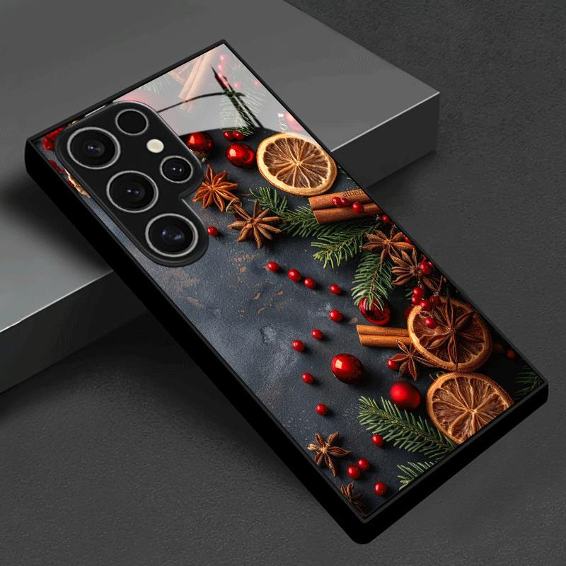 Samsung Galaxy S24 - Desain Dekorasi Natal, Casing Ponsel Kaca