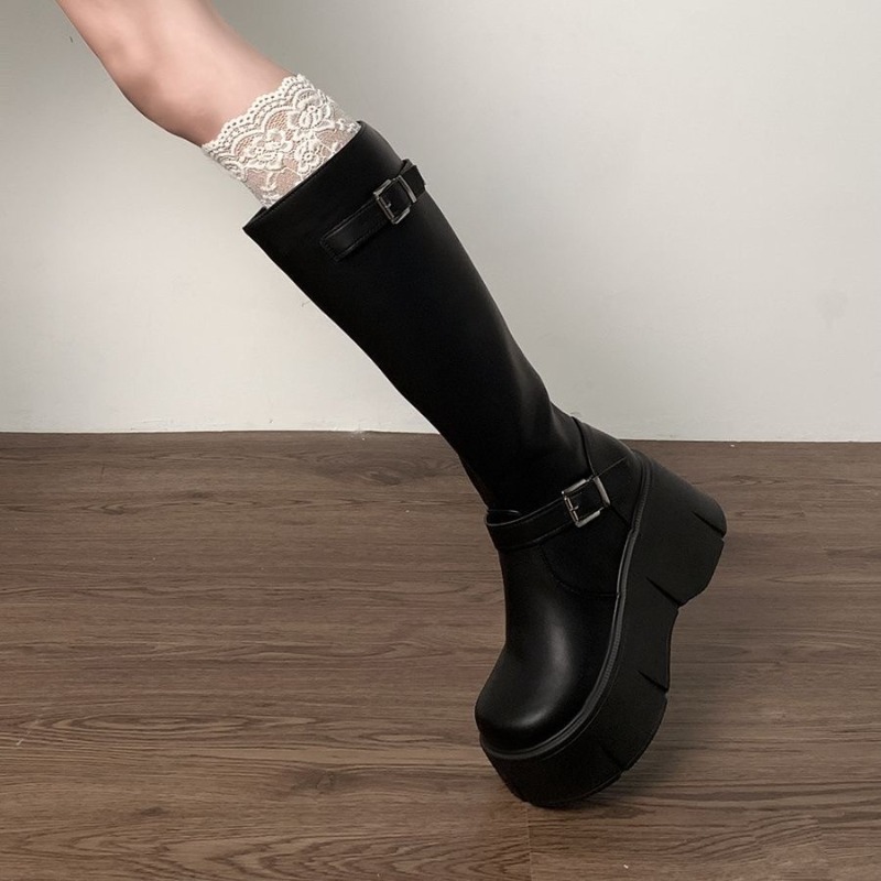 Sepatu Bot Wanita Hitam Klasik - Leather Classic Strap ulasan dan harga