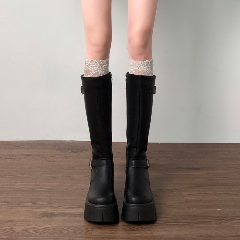 Sepatu Bot Wanita Hitam Klasik - Leather Classic Strap ulasan dan harga